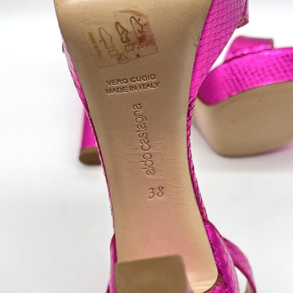 ALDO CASTAGNA Shoes Womens Size 38 Platform Heels Ankle Strap Made in Italy - Picture 8 of 16